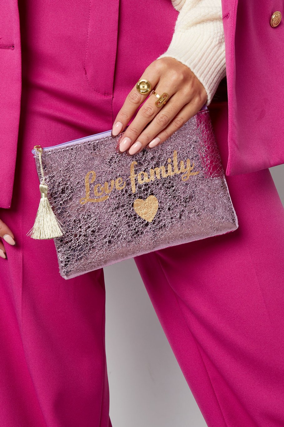 Schminktasche Metallic Love Family - Rosa Bild4